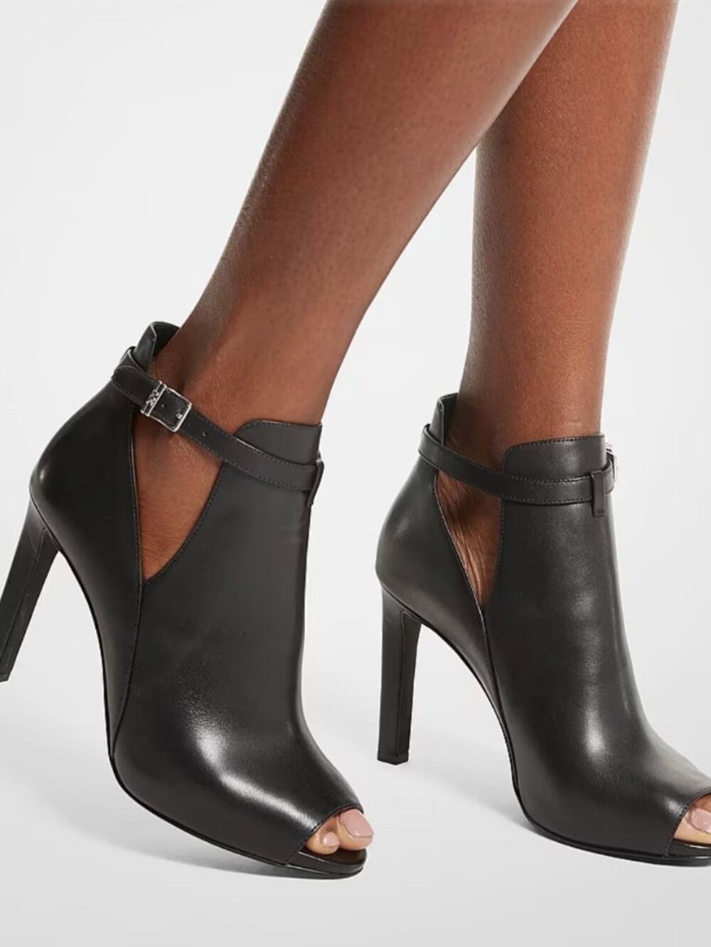Michael Kors Lawson Open-Toe Booties With Buckle-Fastened Ankle Strap Size 7